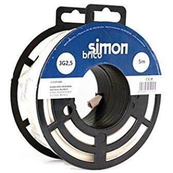 Simon Brico Cc43251005 - Manguera redonda h05vv-f 3g2.5 blanco 5m