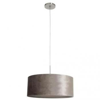 Lámpara de Techo Suspendida Cilíndrica Sparkled Light Acero Cepillado Plata Terciopelo 50cm x 20cm