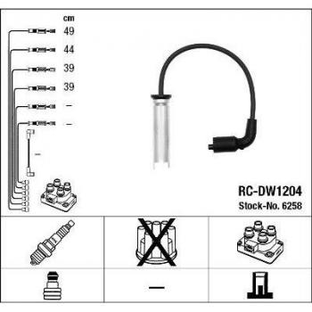 Juego de cables de encendido NGK 6258 - Cables de alta tensión, diseño específico para vehículos, resistencia a altas temperaturas, excelente conductividad eléctrica, fácil instalación