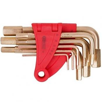 Juego de destornilladores acodados BRONZEplus KS TOOLS 963.1514 para tornillos con encastre hexagonal, pulgadas, 10 pzs