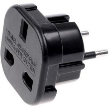 ADAPTADOR CORRIENTE ENCHUFE UK INGLES REINO UNIDO A EUROPEO REDONDO UE UNIVERSAL