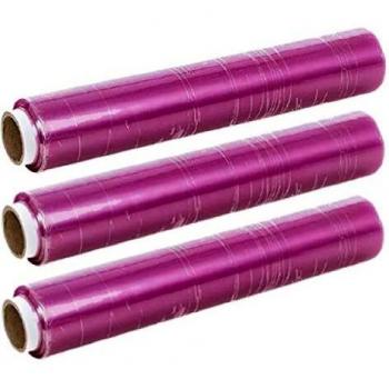FILM transparente alimentario [PACK 3 ROLLOS 45 cm x 300 m] mayor resistencia y autoadherencia, ideal para la conservación de alimentación, fruta, verdura, bollería, pescado, embutido, carne.