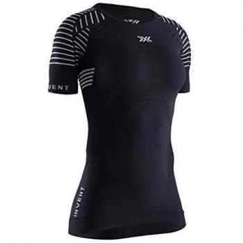 X-Bionic M/C Invent Round Neck Camiseta, Mujer, Negro