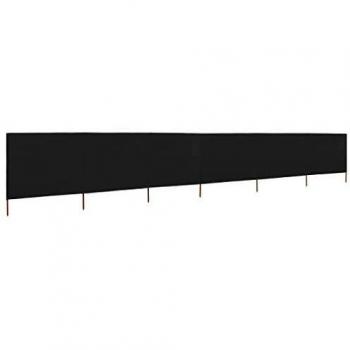 vidaXL Paravientos Playa 6 Paneles Tela 800x80 cm Gris Carpa Tienda Campamento