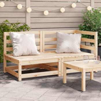 Solid Wood Pine 2-Seater Garden Sofa
