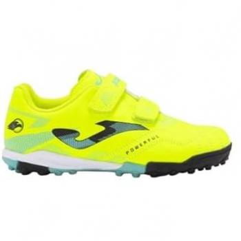 Zapatillas Joma Powerful TF 2411 - Zapatilla de fútbol para césped artificial, color amarillo flúor, modelo junior, talla 28 EU