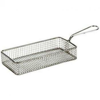 Supreminox Rectangular Chip Cesta, Acero Inoxidable, Plata, 25 x 10 x 30 cm