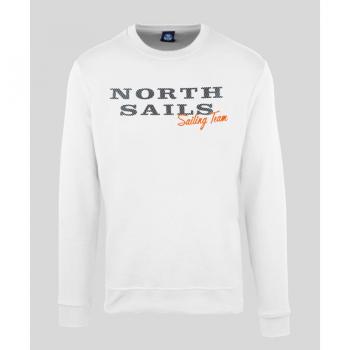 North Sails Men's Long-Sleeved Crew Neck Sweatshirt 9022970 - White - Size Small