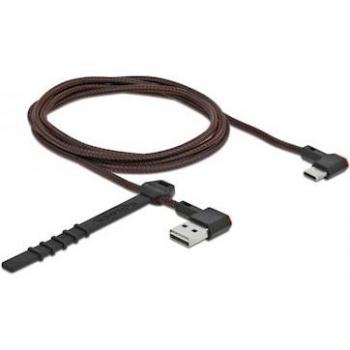 Cable USB 2.0 EASY Tipo A a Tipo C con conector angulado - 1,5 m - Negro