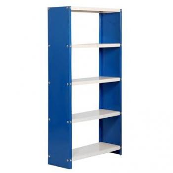 Estantería metálica con tornillos Habitat Color 5/300 Azul/Blanco - Simon Rack - 1600x800x300 mm, 5 estantes, para niños, capacidad de 100 Kgs, estilo industrial