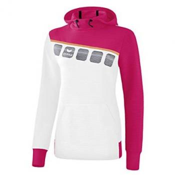 Erima 5-c Hoodie White / Love Rose / Peach 164 cm unisex