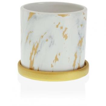Maceta Cerámica Mármol Decorativa 11,5x10 cm - Elegante y Moderna