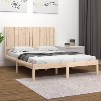 Estructura de cama de madera maciza de pino 140x190 cm