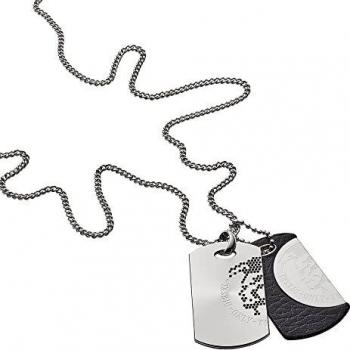 Diesel Collar de Acero Inoxidable para Hombre, Negro