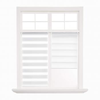 Deconovo Estor Enrollable Doble Tejido Noche y Día Persiana Enrollable para Ventanas y Puertas 65x150cm Blanco
