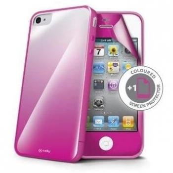 Celly Sunglasse - Carcasa con protector de pantalla para Apple iPhone 4/4S, color rosa