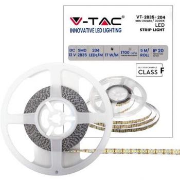 Tira LED SMD2835 204 LEDs/m 17W/mt 5m Luz Blanca Cálida 3000K IP20