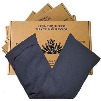 Saco semillas microondas, saco térmico de semillas con funda lavable 100% algodón con lavanda natural y trigo. Cojín térmico para cervicales y cólicos. Retención de frío y calor