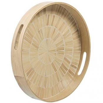 Bandeja de Aperitivos Beige Bambú 35 x 35 x 5 cm Madera MDF