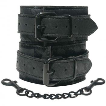 Midnight Lace Cuffs with Floral Design