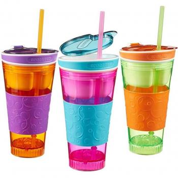 Vaso 2 en 1 para Bebida y Aperitivo - 4 Tonos Surtidos