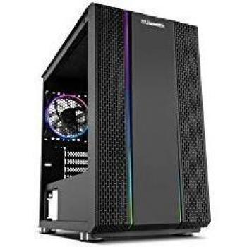 Nox Hummer Fusion S - NXHUMMERFSNS - Minitorre ARGB Rainbow Micro ATX-ITX, ventilador 120mm ARGB preinstalado, lateral cristal templado, LED, espacio hasta 5 ventiladores, USB 3.0, color negro