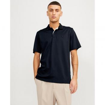 Jack & Jones Men's Crodney Short Sleeve Polo - Dark Blue Regular Fit