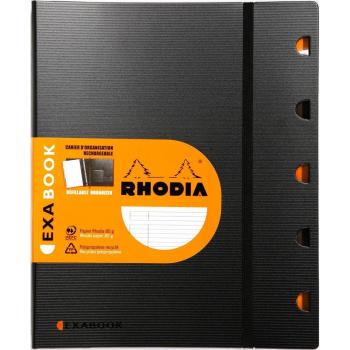 Exabook A4+ - Rhodia 132146C - Lineas horizontales (8mm) y casilla en la parte superior para titulos - Negro