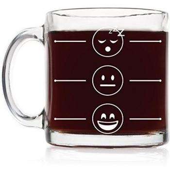 Morning Mood 13 oz Glass Coffee Mug - Unique Christmas Present Idea for Women or Men, Him or Her - Cool Present Idea For Coworkers, Boss, Daughter - Birthday Gifts For Wife or Husband by Uneek Drinkware