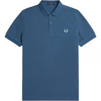 Fred Perry Slim Fit Two-Button Men's Polo, Blue, Size: XL