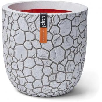 Macetero ovalado Capi Clay gris marfil 43x41 cm