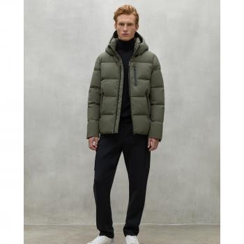 Ecoalf Bazon Men's Waterproof Padded Hooded Jacket - Olive Green - 2XL