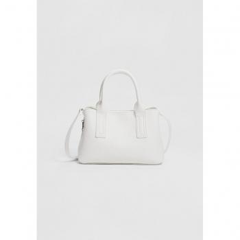 Stradivarius White Rigid Tote Bag OS