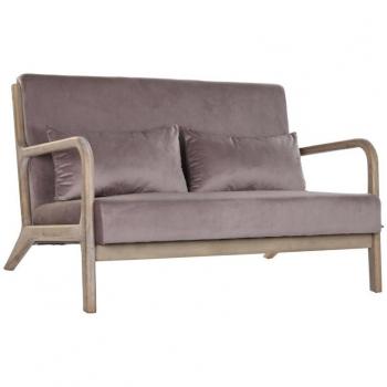 Sofá de 2 Plazas DKD Home Decor Rosa Lino Madera de caucho Tradicional (122 x 85 x 74 cm)