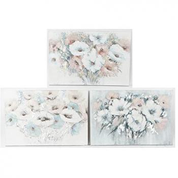 Cuadro DKD Home Decor 120 x 3,5 x 80 cm Flores Shabby Chic (3 Piezas)