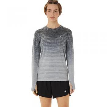 Camiseta de Manga Larga Seamless ASICS Glacier para Mujer - Blanco y Gris - XL
