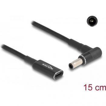 Adaptador de corriente USB-C a Samsung 5,5 x 3,0 mm con ángulo de 90°, 19.5 V - 3 A - Negro