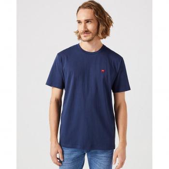 Camiseta Wrangler Sign Off 112350434 Azul Oscuro Corte Regular para Hombre