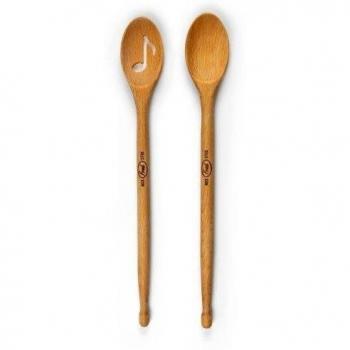 Fred & Friends Mix Stix - Juego de 2 cucharas para servir, forma de baqueta, madera