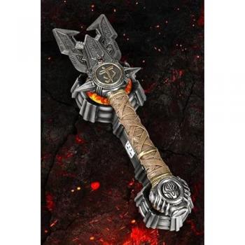 Réplica empuñadura del Crisol Eterno Doom - Espada de colección de 30 cm, fabricada en metal y resina, con detalles pintados a mano y diseño inspirado en el videojuego Doom