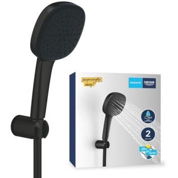 Alcachofa de Ducha Grohe Negro Mate Silicona ABS