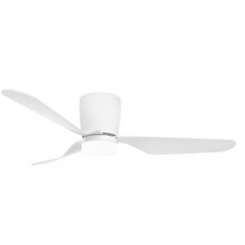 Ventilador de techo Solesia con luz CCT regulable y mando, diámetro 132 cm, 3 aspas, motor DC, color blanco
