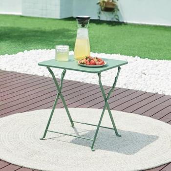 Mesa Plegable Vegårshei de Acero 45x40x40 cm - Verde para Jardín y Camping