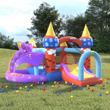 Castillo hinchable con tobogán PVC 350x346x240 cm Happy Hop Multicolor