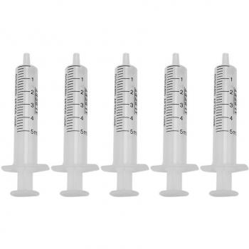 Pinzhi® 5x Reutilizable Plástico Jeringa Jeringuilla 5ml Dosificador Medir Alimentos