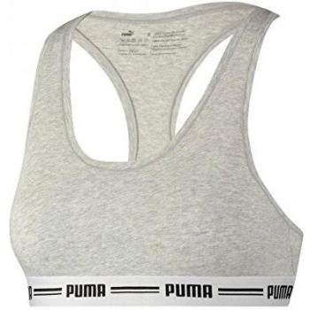 Puma Iconic Racer Back Bra 1P E-Com Ropa Interior, Mujer, Gris, Small