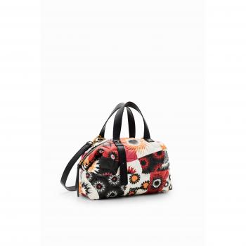 Bolso Bowling Mediano Multicolor con Patch Geométrico Desigual