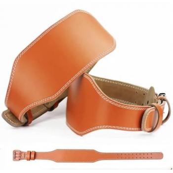 Cinturón Lumbar Acolchado de Cuero para Musculación y Levantamiento de Pesas - Talla S (Cintura 75cm a 85cm) - Marrón