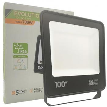 Foco Proyector LED Exterior 100W (700W), 11000Lm, Impermeable IP65, Luz Seleccionable 3000K/4000K/5700K