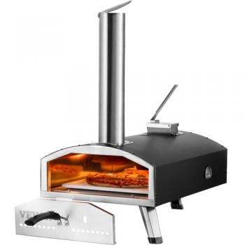 Vevor 12-Inch Portable Outdoor Pizza Oven with Versatile Fuel Options and Durable Iron Construction